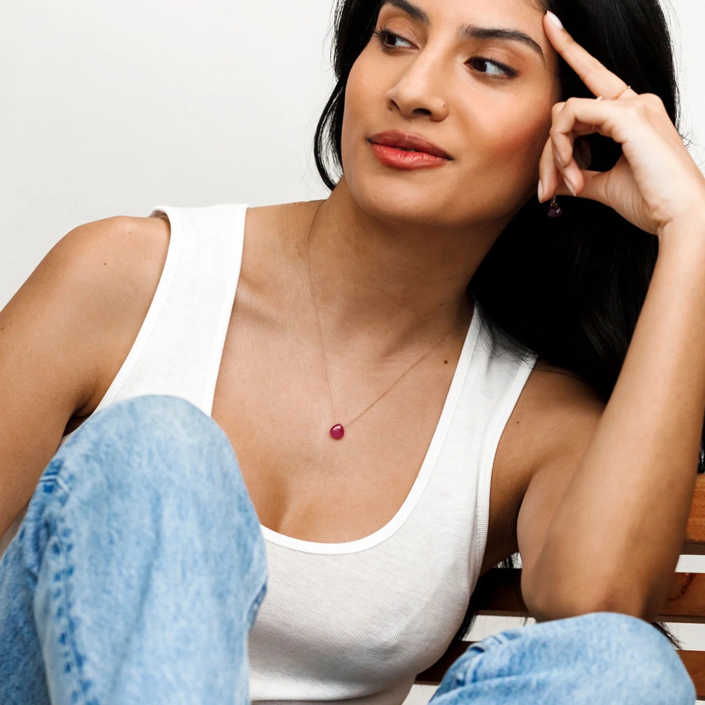 Fine Cord Necklace | September | Sapphire Necklaces Wanderlust Life 
