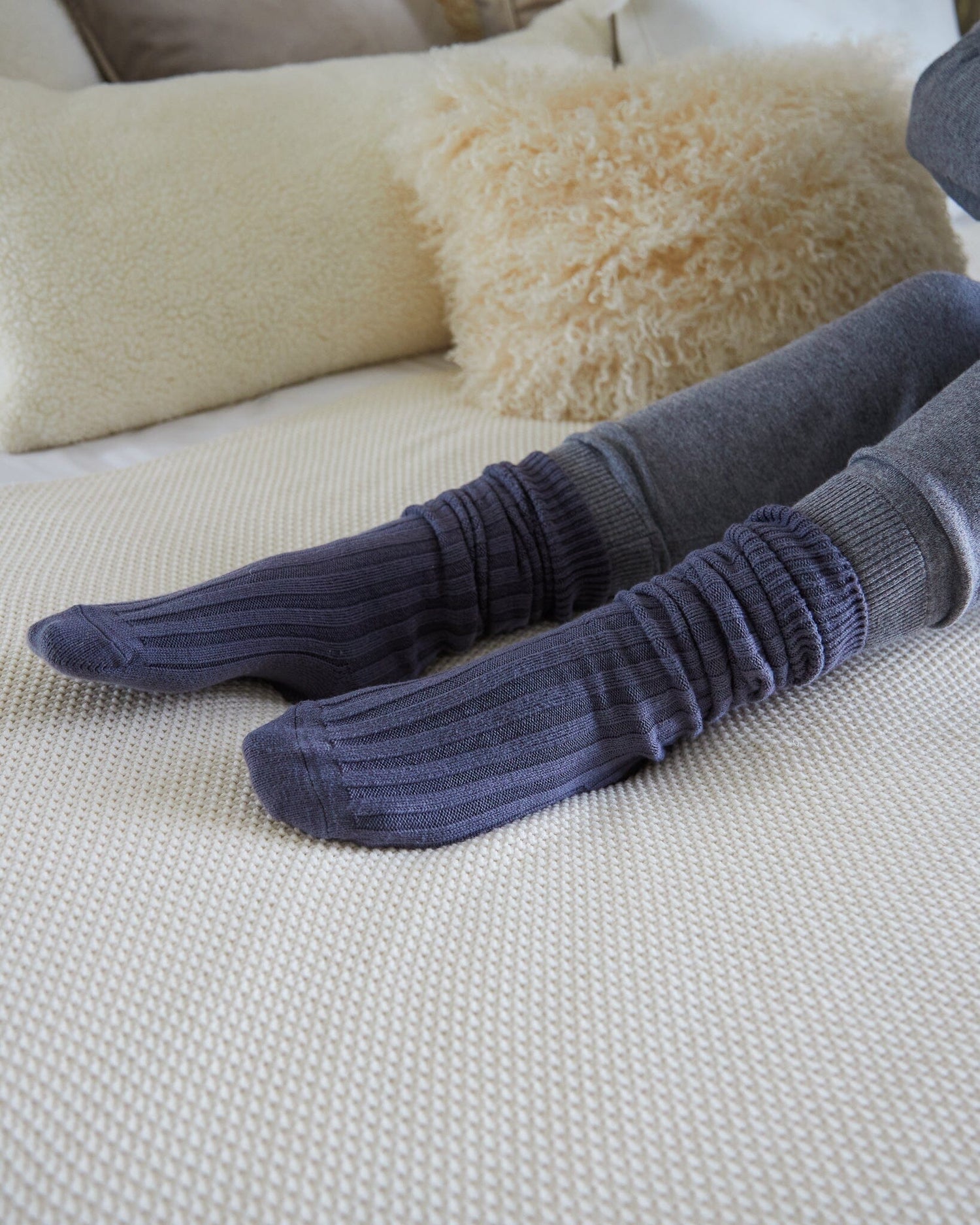 Long Boot Sock | Charcoal Socks Chalk 