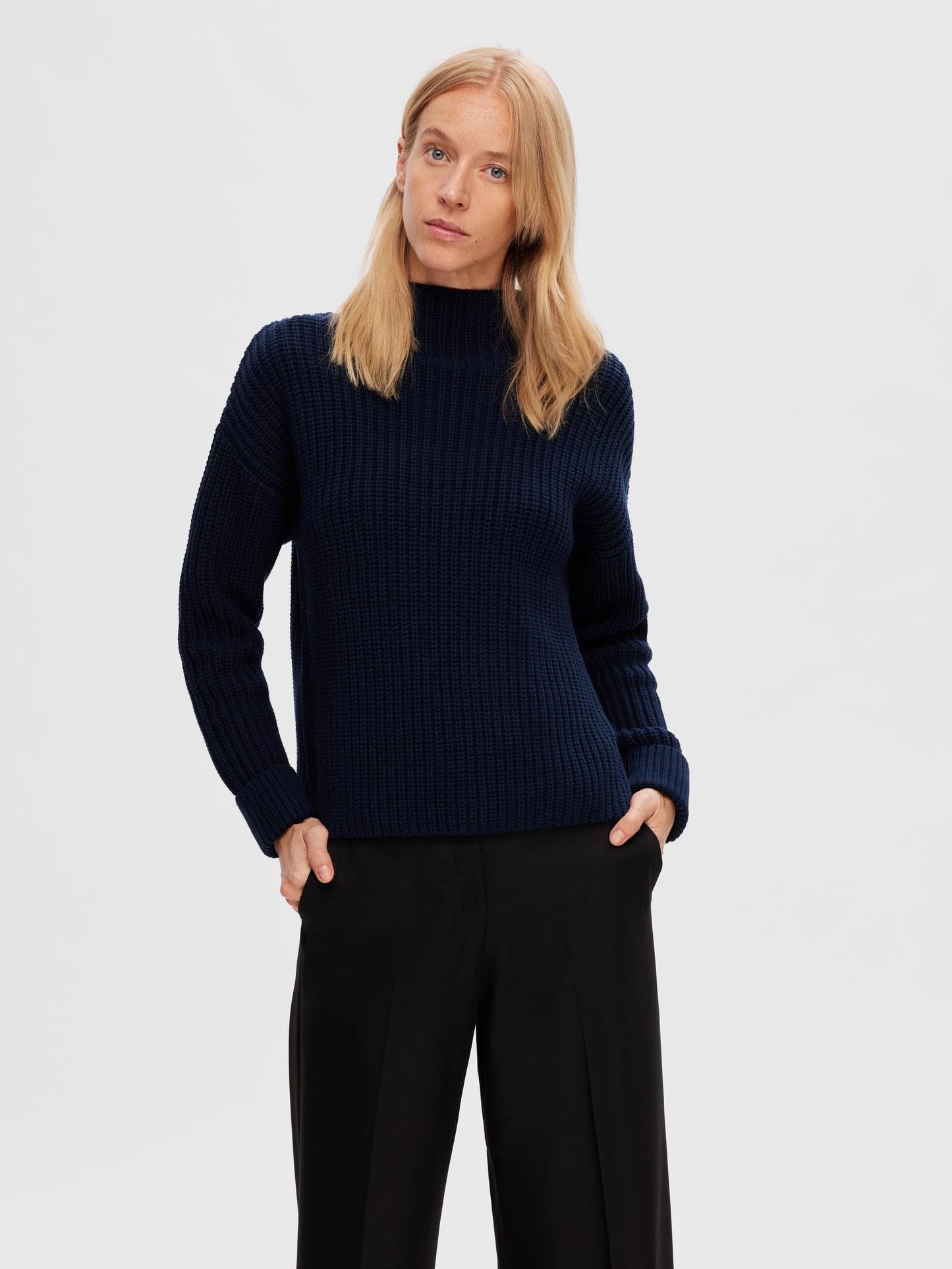Selma Knitted Pullover | Dark Sapphire Shirts & Tops Selected Femme 