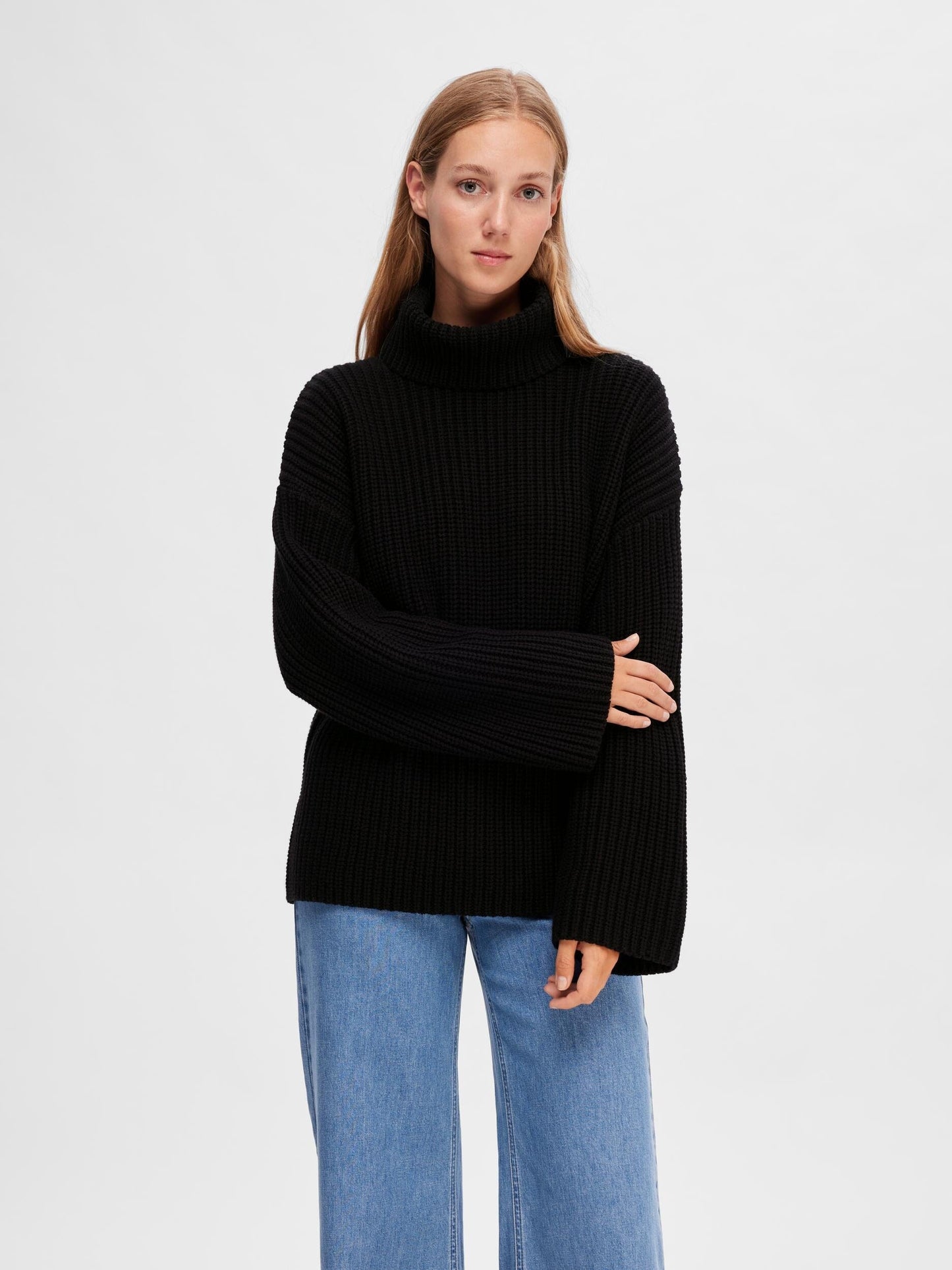 Selma Knitted Rollneck | Black Shirts & Tops Selected Femme 