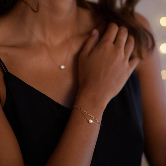 Silk Bracelet | Gold & Pearl Wanderlust Life 