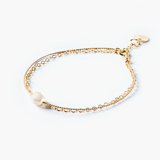 Silk Bracelet | Gold & Pearl Wanderlust Life 