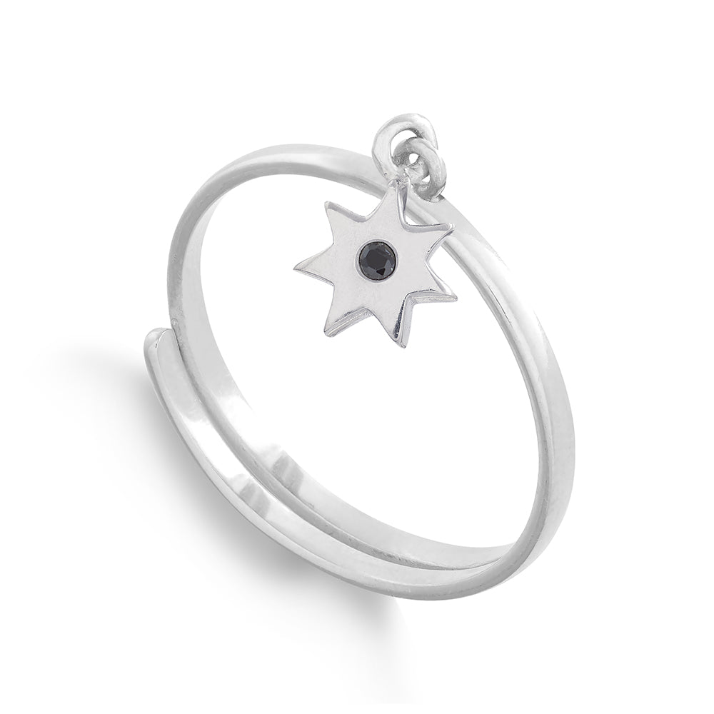 Supersonic Small Sunstar Silver Charm Ring Rings SVP 