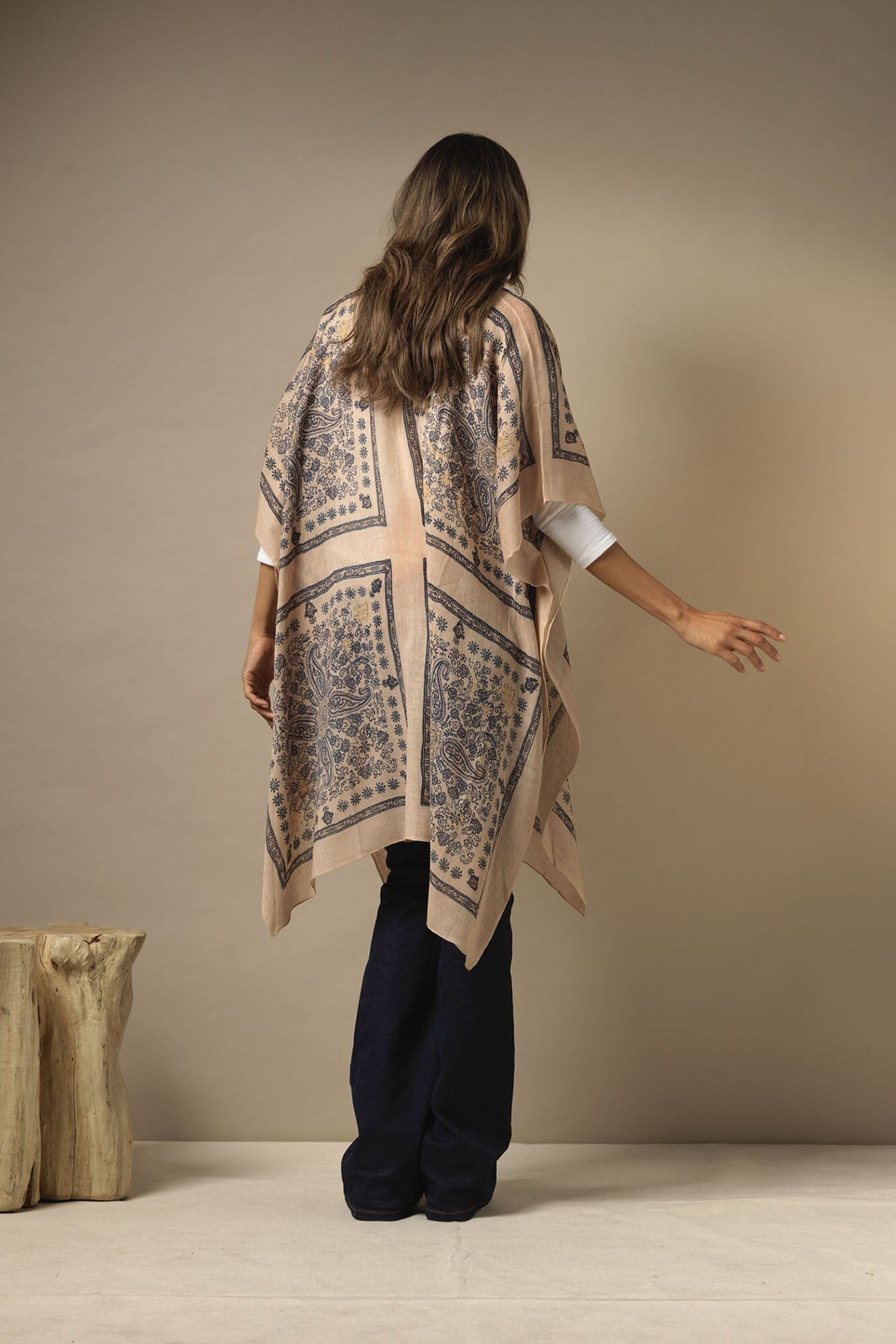 Wool Throwover | Mehendi | Blue Casual Kimonos One Hundred Stars 